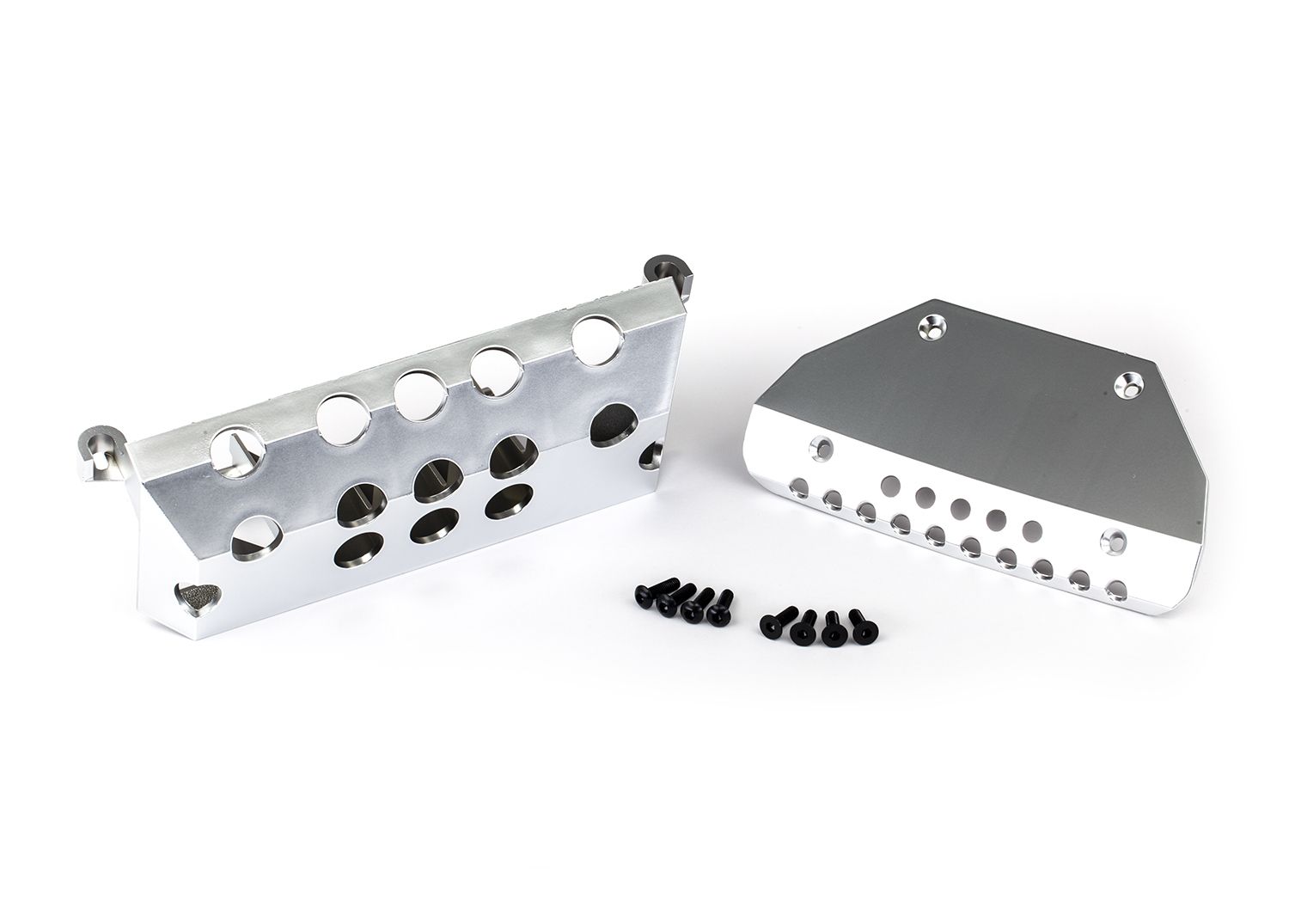 TRAXXAS 8835 Skid plates, Mercedes-Benz® G 63®, front & rear (satin-plated finish)/ 3x10 CCS (4)/ 3x10 BCS (4)