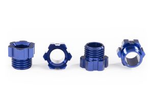 TRAXXAS 8886X Stub axle nut, aluminum (blue-anodized) (4) TRX-4 Traxx Set
