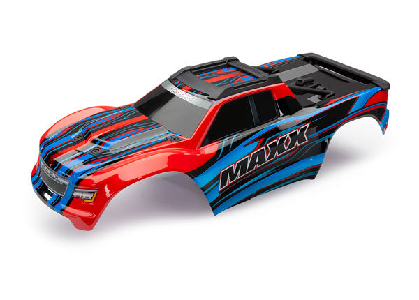 TRAXXAS 8911P Body Maxx V1, red-x (painted)/ decal sheet