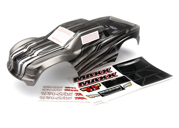 TRAXXAS 8911X Body, Maxx  V1 ProGraphix graphics are printed, requires paint & final color application / decal sheet