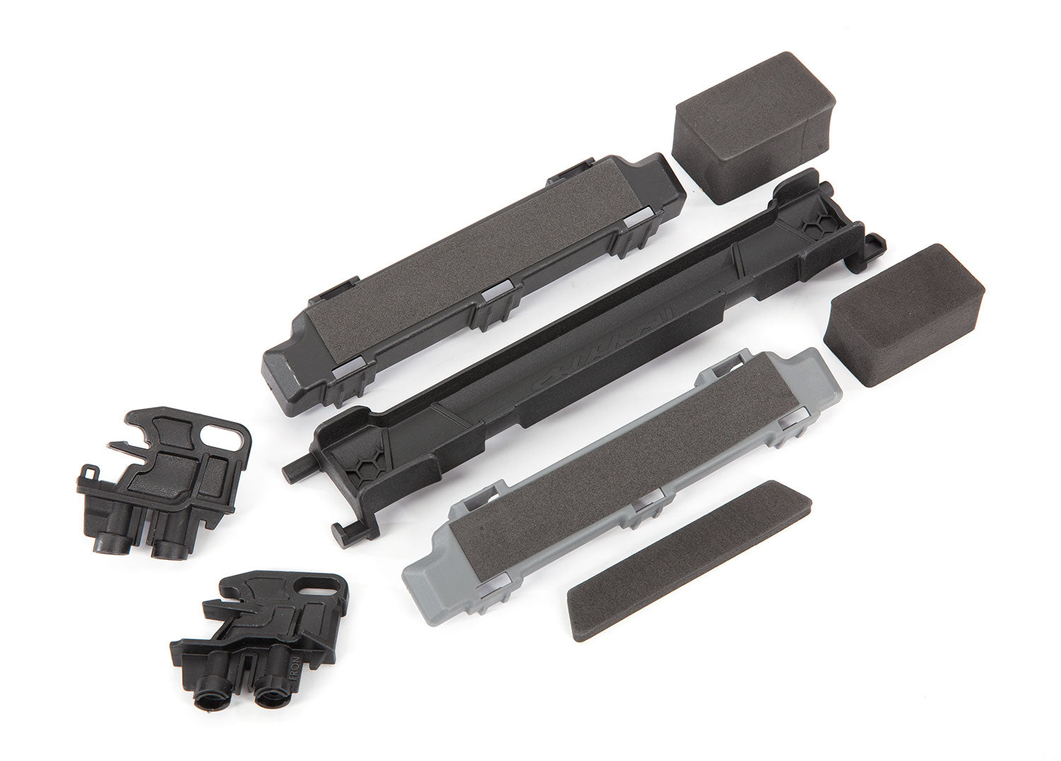 TRAXXAS 8919R Battery hold-down/ mounts (front & rear)/ battery compartment spacers/ foam pads (fits Maxx® with extended chassis (352mm wheelbase))