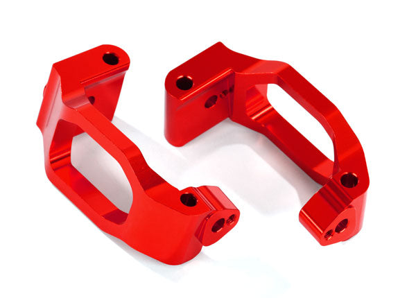 TRAXXAS 8932R Caster blocks (c-hubs), 6061-T6 aluminum (red-anodized), left & right/ 4x22mm pin (4)/ 3x6mm BCS (4)/ retainers (4)