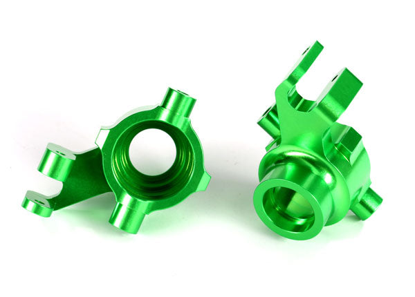 TRAXXAS 8937G Steering blocks, 6061-T6 aluminum (green-anodized), left & right