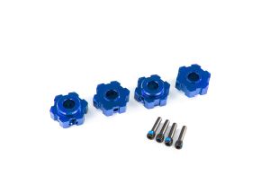 TRAXXAS 8956X Wheel hubs, hex, aluminum (blue-anodized) (4)/ 4x13mm screw pins (4) MAXX