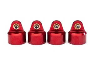 TRAXXAS 8964R Shock caps aluminum red-anodized GT - Maxx shocks (4)