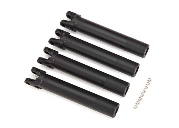 TRAXXAS 8993A Half shafts, outer (extended, front or rear) (4)/ e-clips (8)