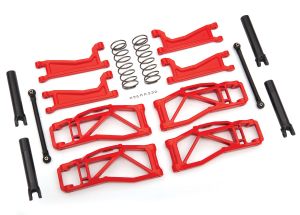 TRAXXAS 8995R Suspension kit, Wide Maxx red includes front & rear suspension arms, front toe links, rear shock springs