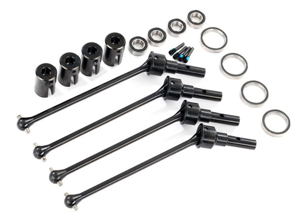 TRAXXAS 8996X Driveshafts, steel constant-velocity (assembled), front or rear (4) (for use with #8995 WideMaxx™ suspension kit)