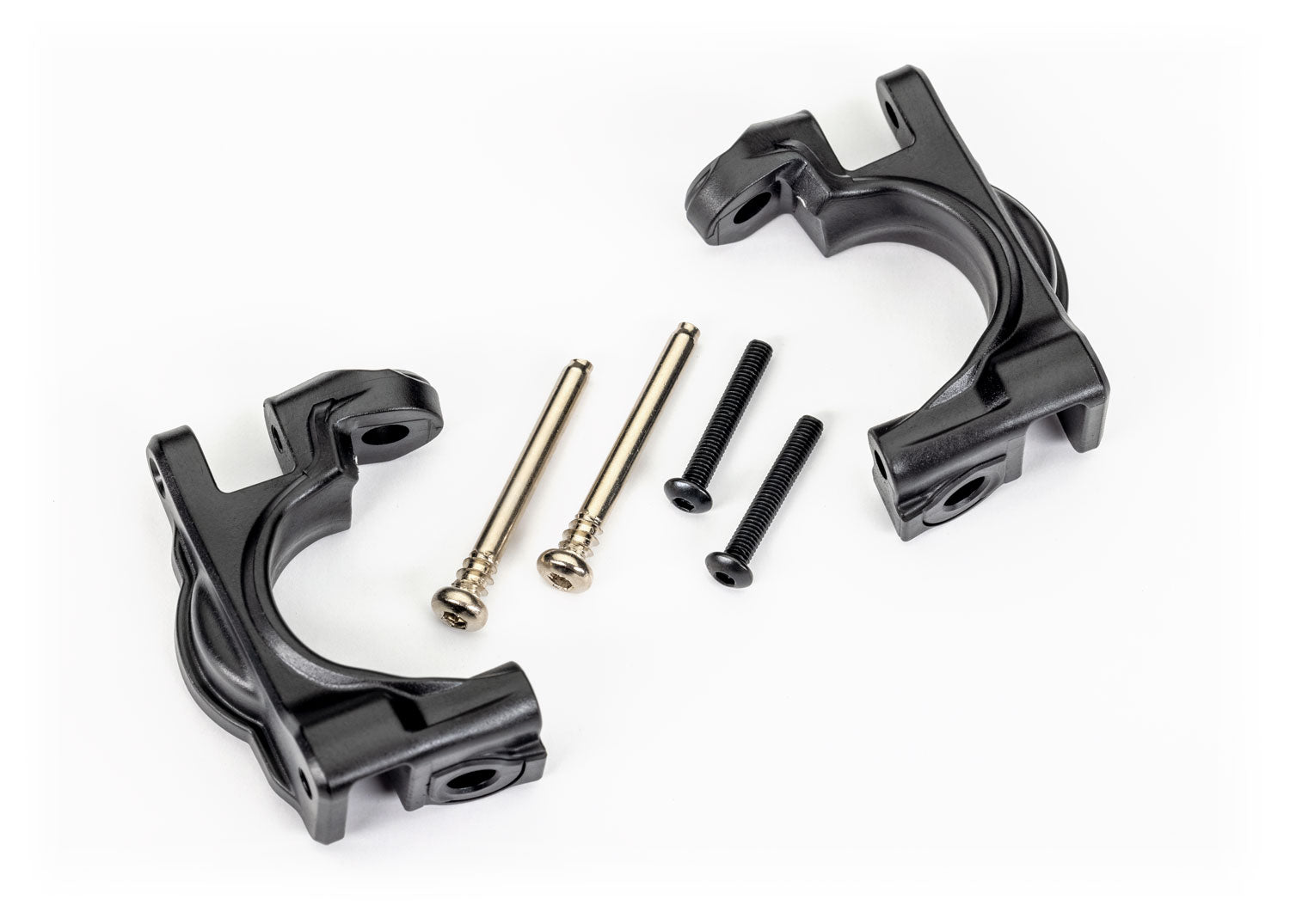 TRAXXAS 9032 Caster blocks (c-hubs), extreme heavy duty, black (left & right)/ 3x32mm hinge pins (2)/ 3x20mm BCS (2) (for use with #9080 upgrade kit)