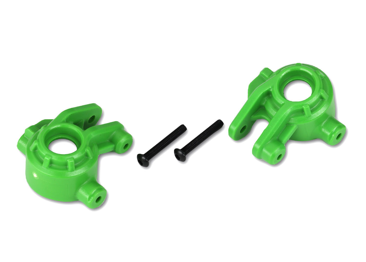 TRAXXAS 9037G Steering blocks, extreme heavy duty, green (left & right)/ 3x20mm BCS (2) (for use with #9080 upgrade kit)