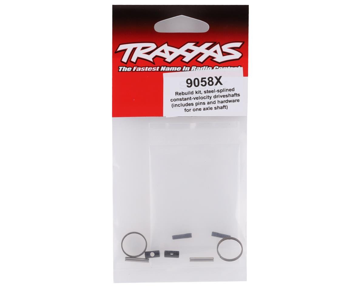 TRAXXAS 9058X Rebuild kit, steel-splined constant-velocity driveshafts includes pins and hardware for one axle shaft