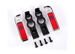 TRAXXAS 9119 Tail light housing, chrome (2)/ lens (2)/ retainers (left & right)/ 2.6x8 BCS (self-tapping) (4)