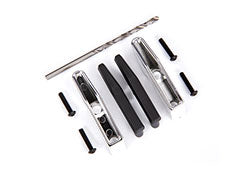 TRAXXAS 9125  Bumper pads/ bumper guards (chrome)/ 2.5x10 BCS (4)/ 2.7mm drill bit (fits #9126 or #9127 front bumpers)