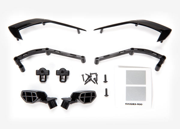 TRAXXAS 9317 Mirrors, side (left & right)/ mounts (left & right)/ trim, side (left & right)/ trim mounts (left & right)/ 2.6x8mm BCS (2)/ 1.6x7mm BCS (8)