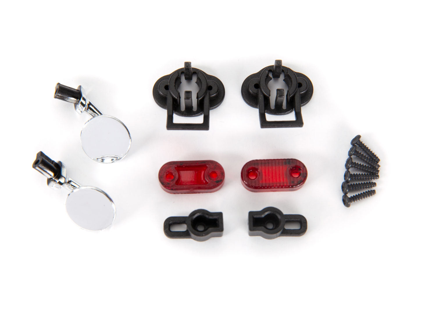 TRAXXAS 9339 Side mirrors (left & right)/ mounts (2)/ tail light lens (2)/ retainers (2)/ 1.6x7 BCS (self-tapping) (6) (fits #9333 or 9335 body)