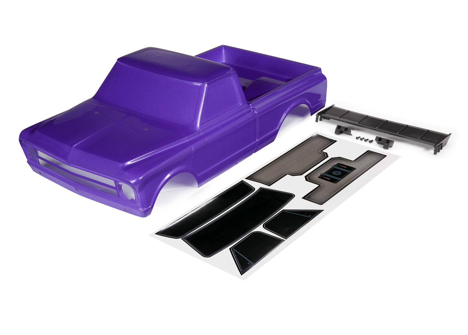 TRAXXAS 9411P Body, Chevrolet C10 (purple) (includes wing & decals) (requires #9415 series body accessories to complete body)