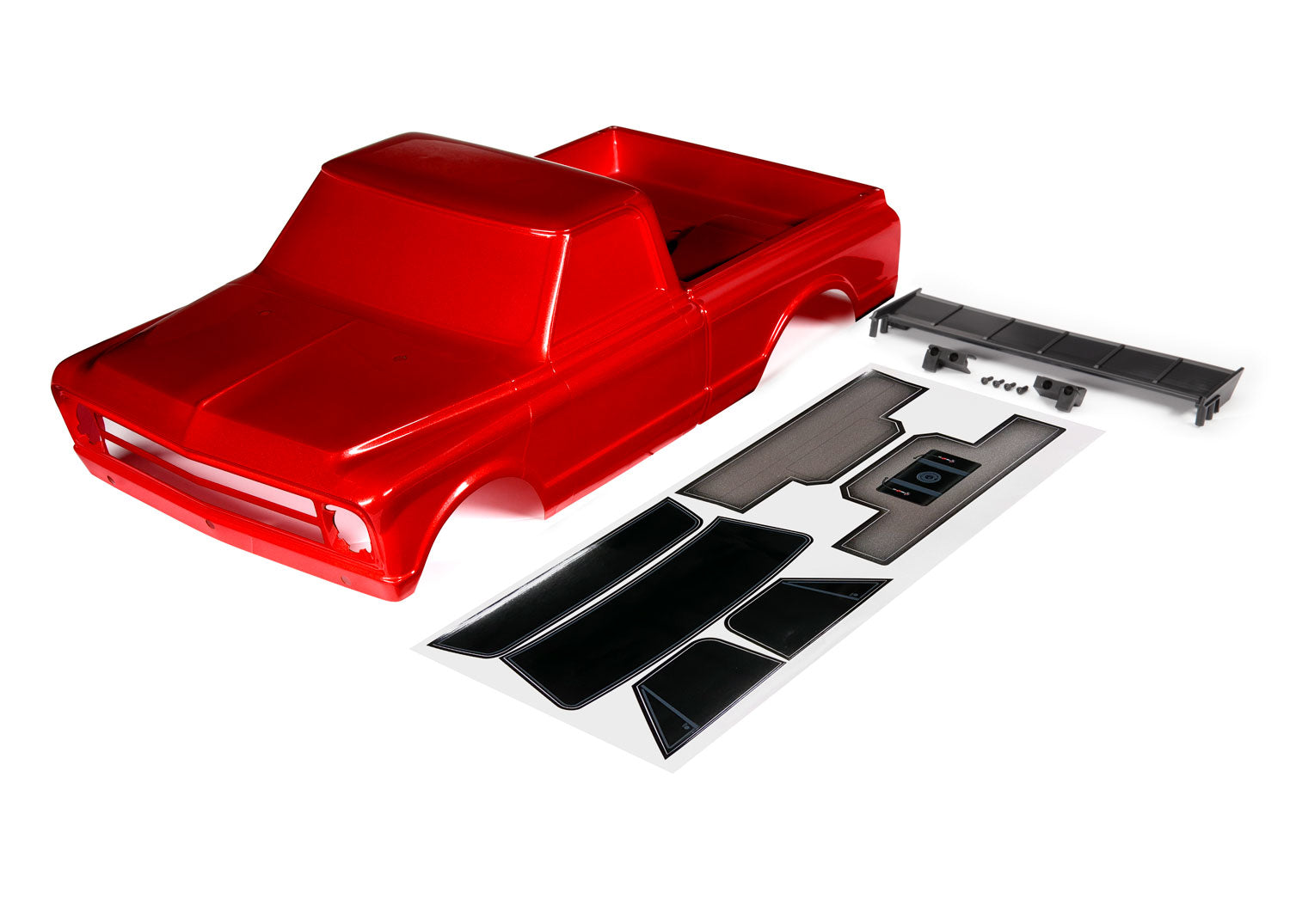 TRAXXAS 9411R Body, Chevrolet C10 (red) (includes wing & decals) (requires #9415 series body accessories to complete body)