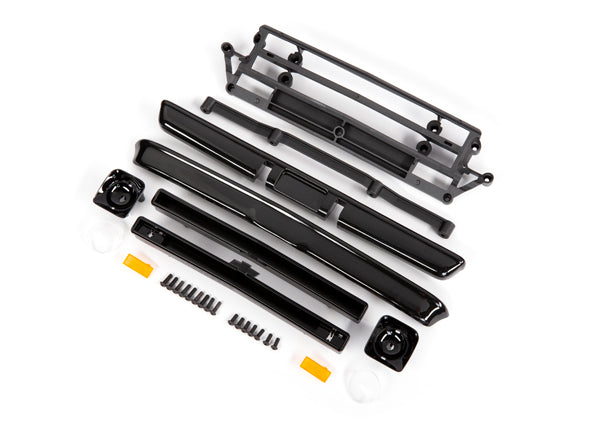 TRAXXAS 9415 Body accessories, Chevrolet C10, black (includes grille (upper & lower), headlight housings (left & right), bumpers (front & rear), mounting retainers and hardware)