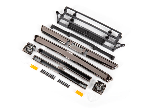 TRAXXAS 9415X Body accessories, Chevrolet C10, black chrome (include, grille (upper & lower), headlight housings (left & right), bumpers (front & rear), mounting retainers and hardware)