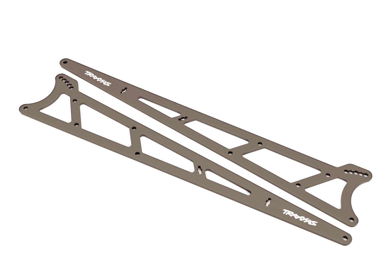 TRAXXAS 9462 Side plates, wheelie bar, charcoal gray (aluminum) (2)