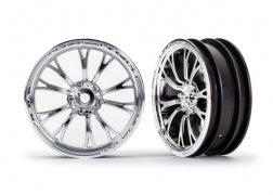 TRAXXAS 9472R  Wheels, Weld chrome front 2