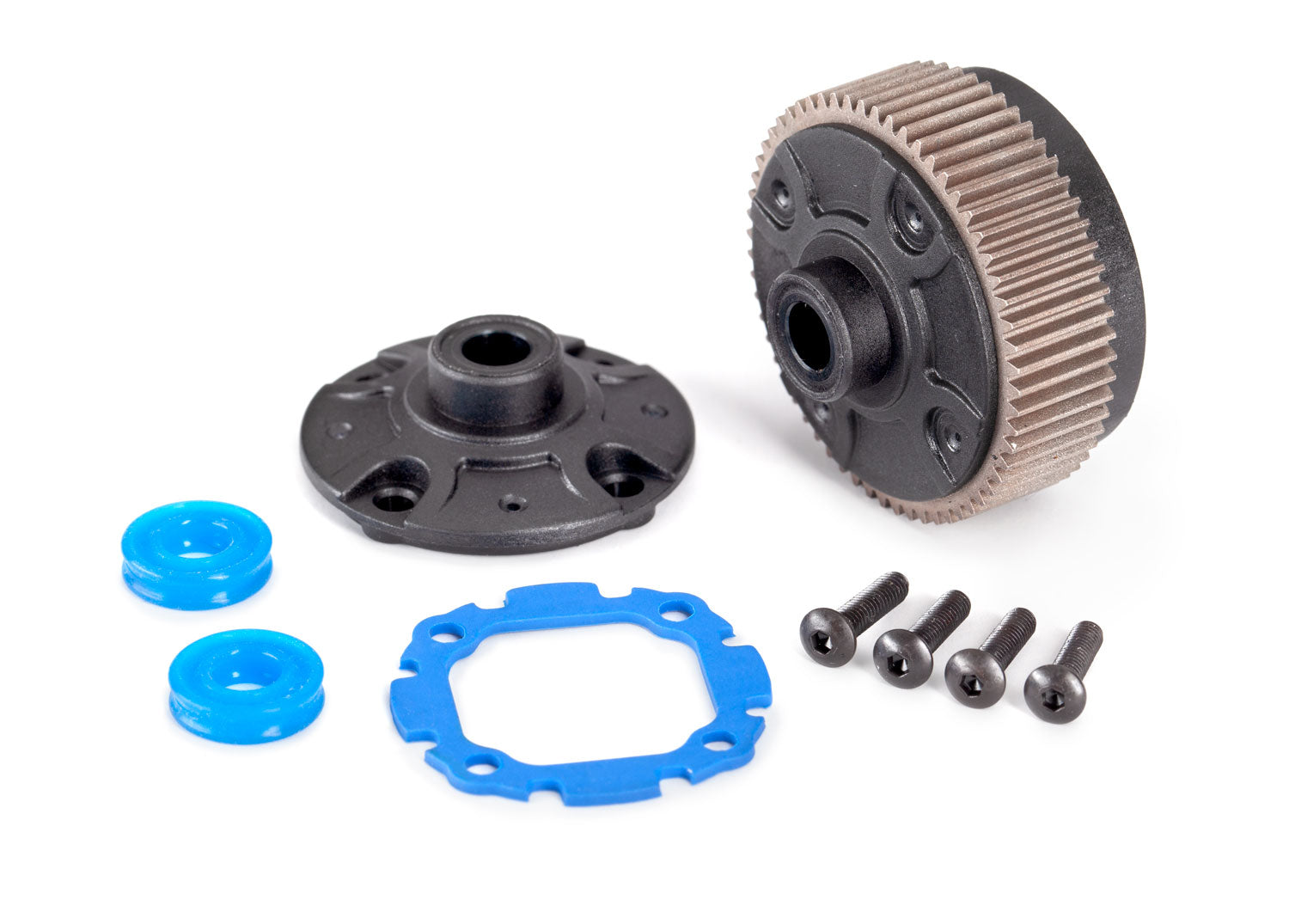 TRAXXAS 9481 Differential with steel ring gear/ side cover plate/ gasket/ x-rings (2)/ 2.5x10mm BCS (4)