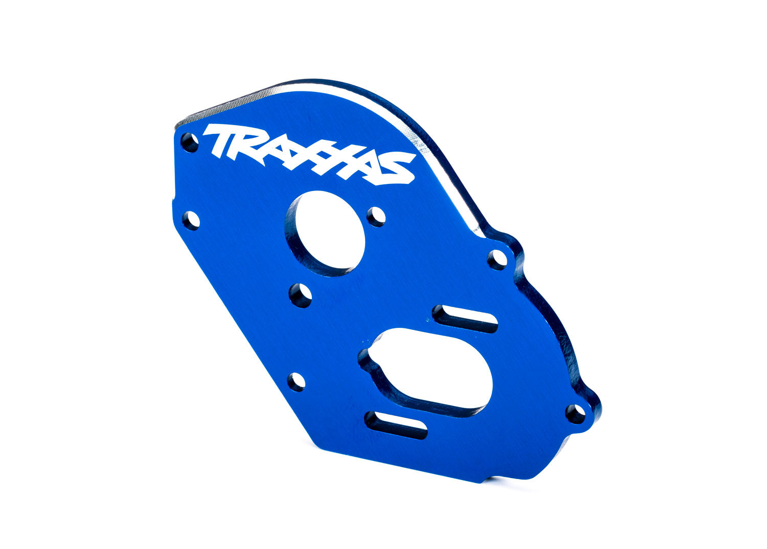TRAXXAS 9490X Plate, motor, blue (4mm thick) (aluminum)/ 3x10mm CS with split and flat washer (2)