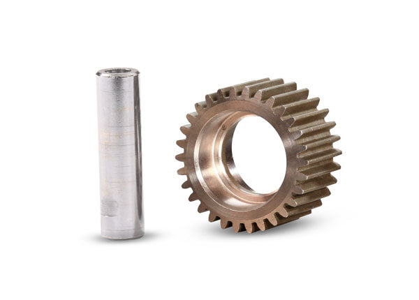 TRAXXAS 9492 Idler gear, 30-tooth/ idler gear shaft (steel)