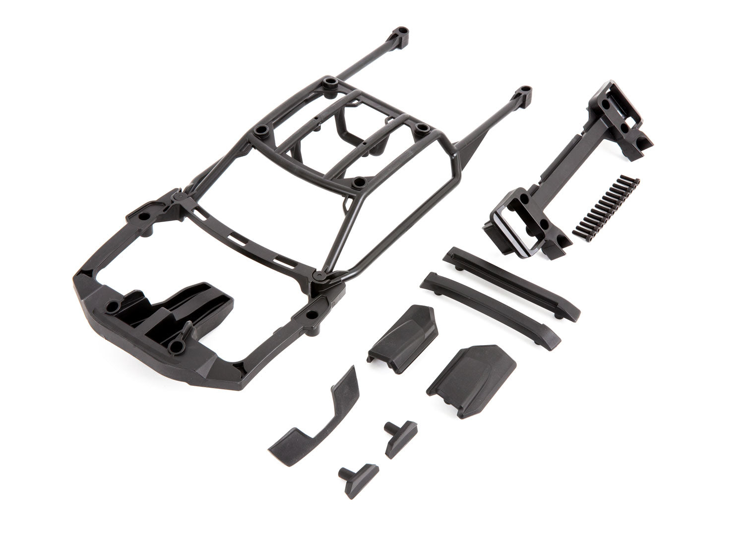 TRAXXAS 9513X Body support (assembled with front mount & rear latch)/ skid pads (roof) (left & right)