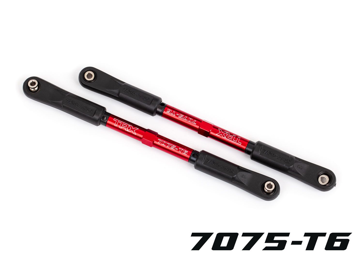 TRAXXAS 9548R Camber links, rear, Sledge® (TUBES red-anodized, 7075-T6 aluminum, stronger than titanium) (144mm) (2)/ rod ends, assembled with steel hollow balls (4)/ aluminum wrench, 8mm (1)