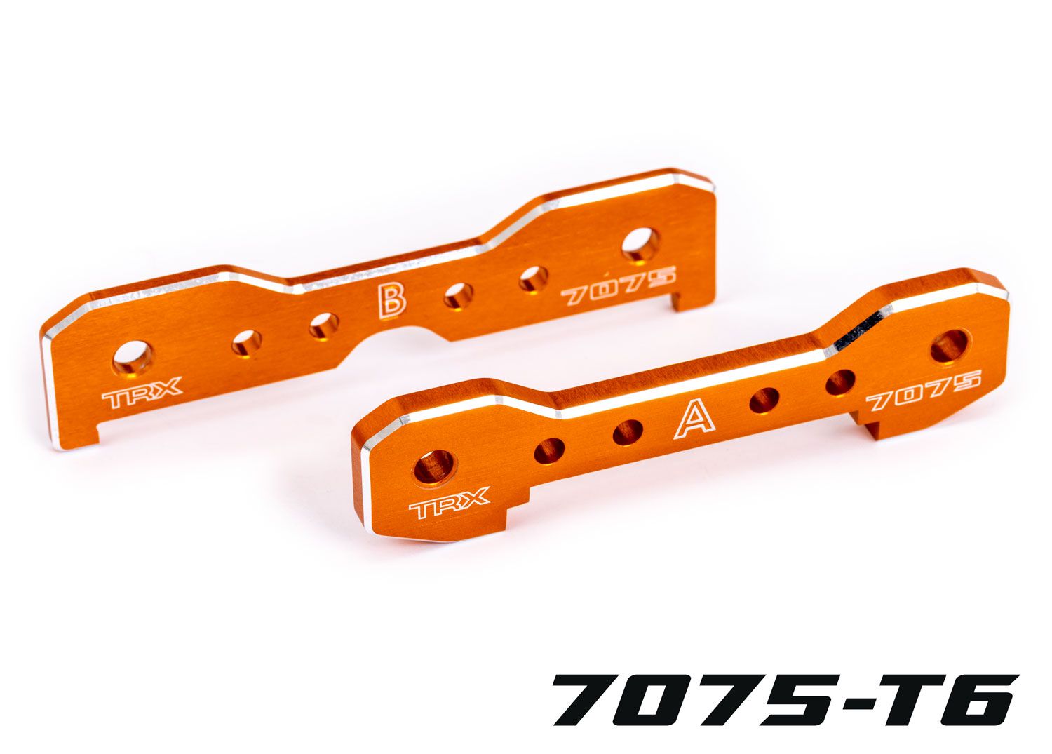 TRAXXAS 9629T Tie bars, front, 7075-T6 aluminum (orange-anodized) (fits Sledge®)