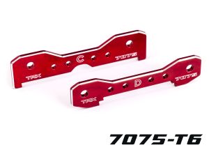 TRAXXAS 9630R Tie bars, rear, 7075-T6 aluminum (red-anodized) (fits Sledge®)