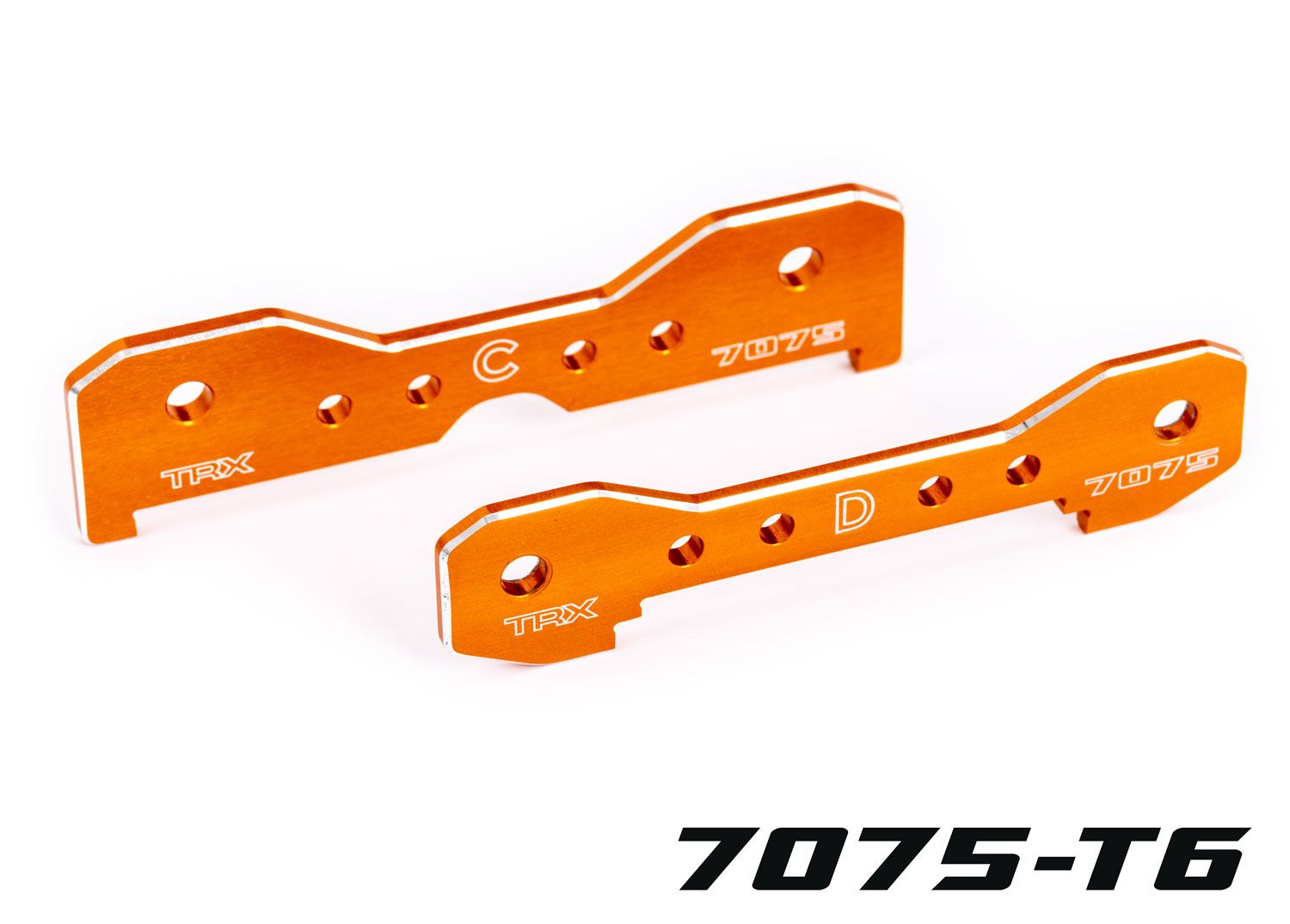 TRAXXAS 9630T Tie bars, rear, 7075-T6 aluminum (orange-anodized) (fits Sledge®)