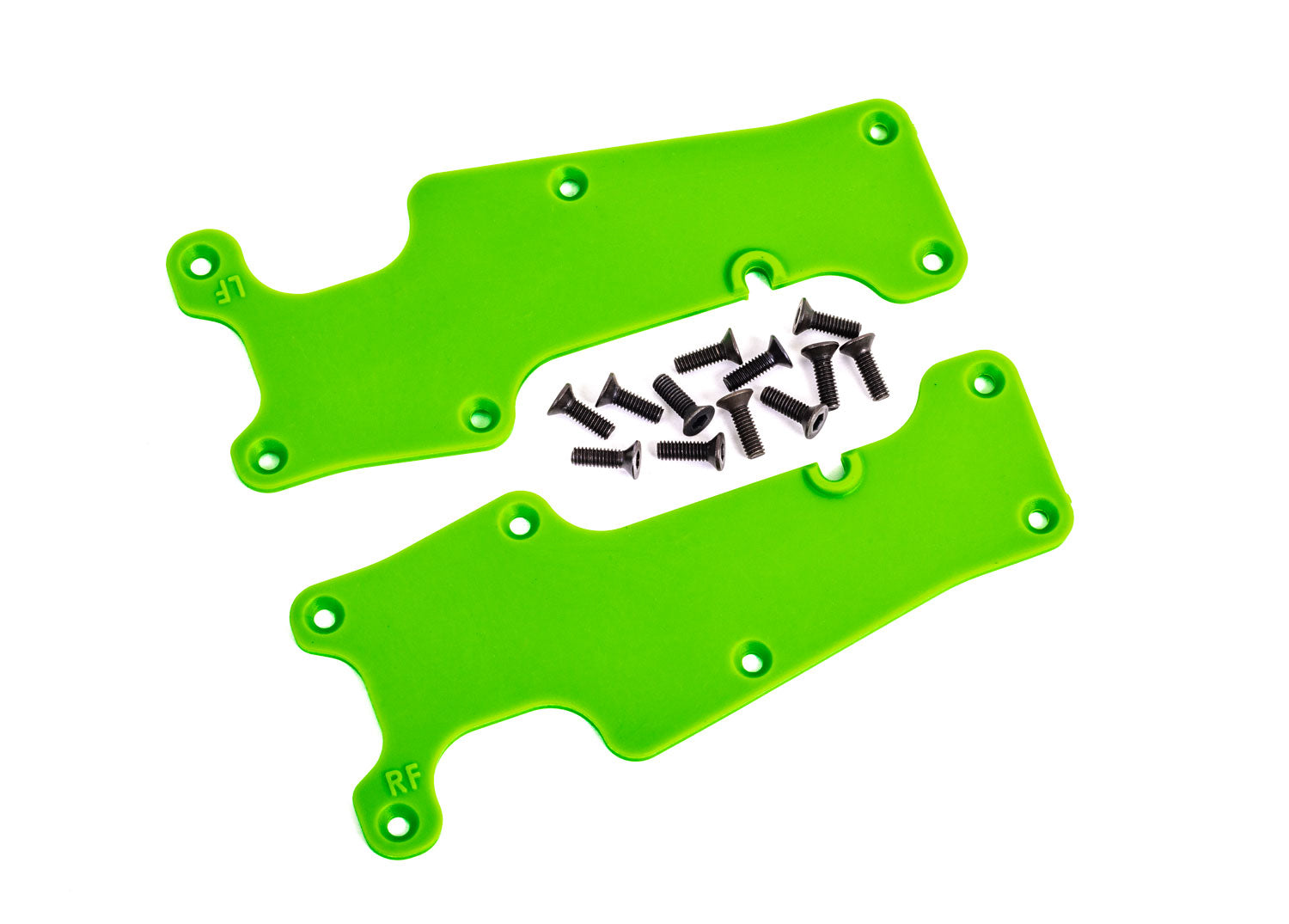 TRAXXAS 9633G Suspension arm covers, green, front (left and right)/ 2.5x8 CCS (12)