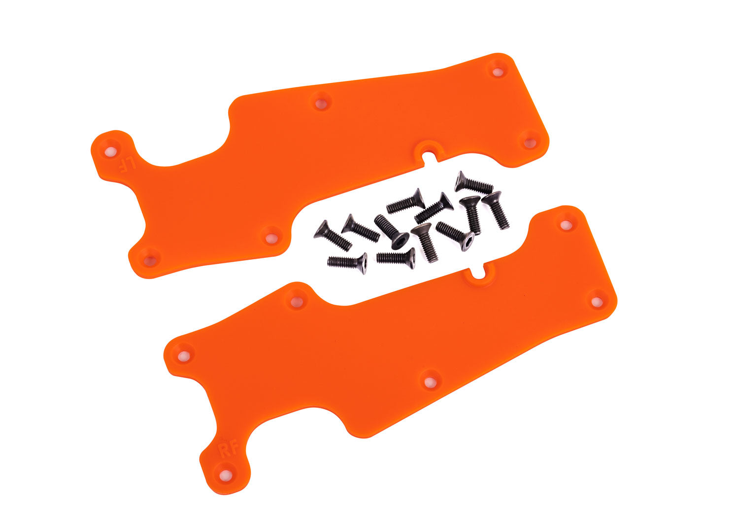 TRAXXAS 9633T Suspension arm covers, orange, front (left and right)/ 2.5x8 CCS (12)