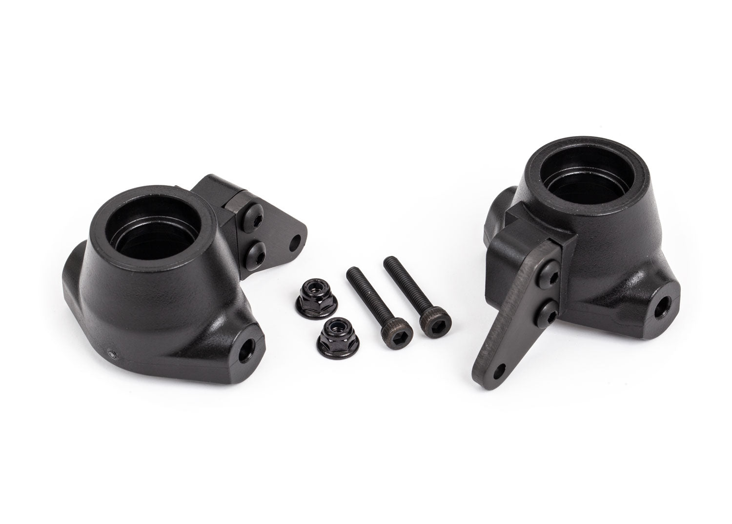 TRAXXAS 9637A Steering blocks, left & right/ steering block arms (aluminum, dark titanium-anodized) (2)/ 3x18mm CS (2)/ M3x0.5mm NL (2)