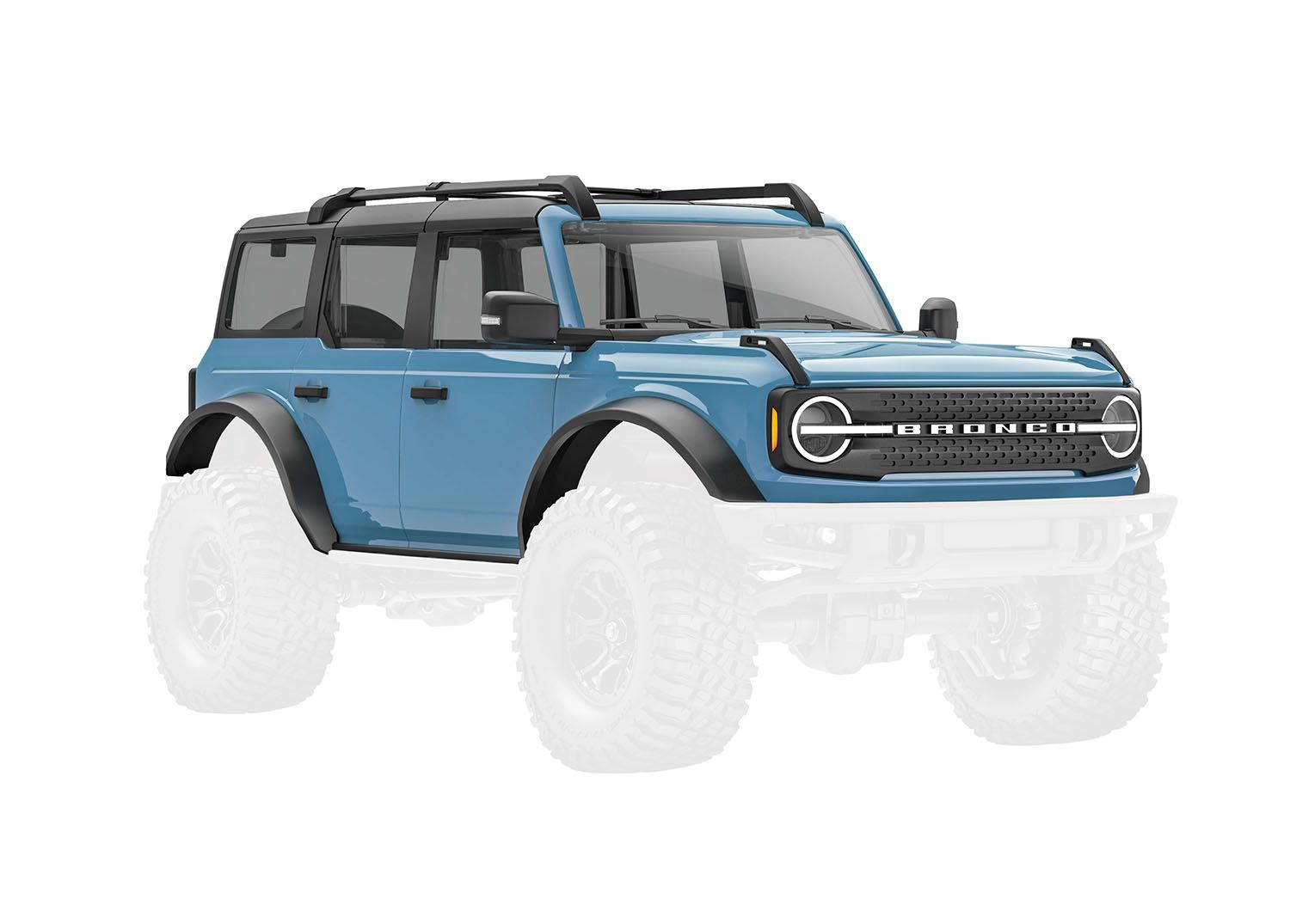 TRAXXAS 9711-ARE51 Body, Ford Bronco, complete, Area 51 (includes grille, side mirrors, door handles, fender flares, windshield wipers, spare tire mount, & clipless mounting)