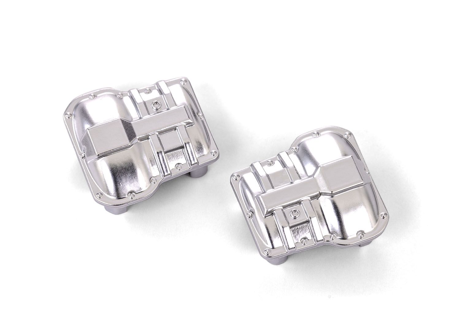 TRAXXAS 9738-SATIN Axle cover, front or rear (satin chrome) (2)