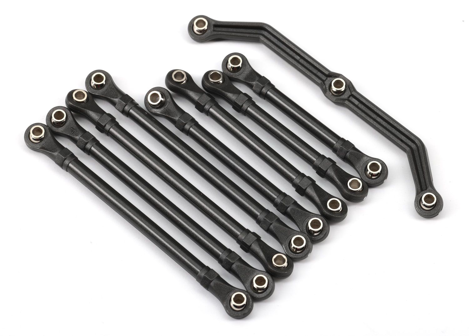 TRAXXAS 9742R Suspension link set, complete (front & rear) (includes steering link (1), front lower links (2), front upper links (2), rear lower links (4)) (assembled with hollow balls)