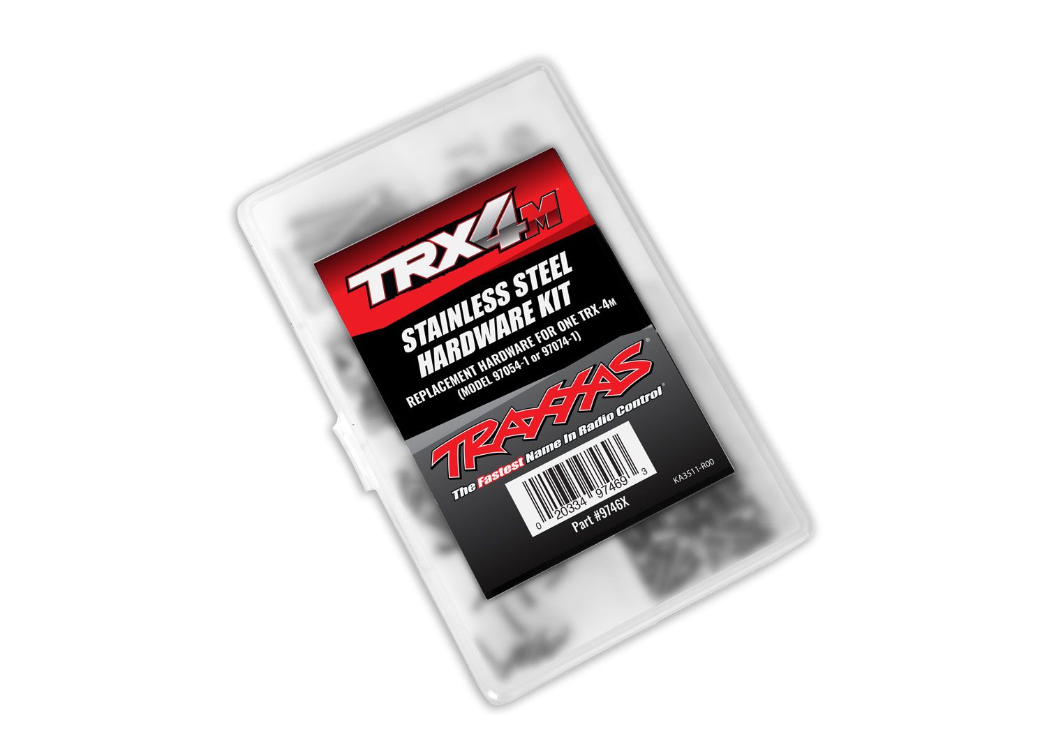 TRAXXAS 9746X Hardware kit, stainless steel, complete (contains all stainless steel hardware used on 1/18-scale Ford Bronco or Land Rover® Defender®) (includes body hardware and clear plastic storage container)