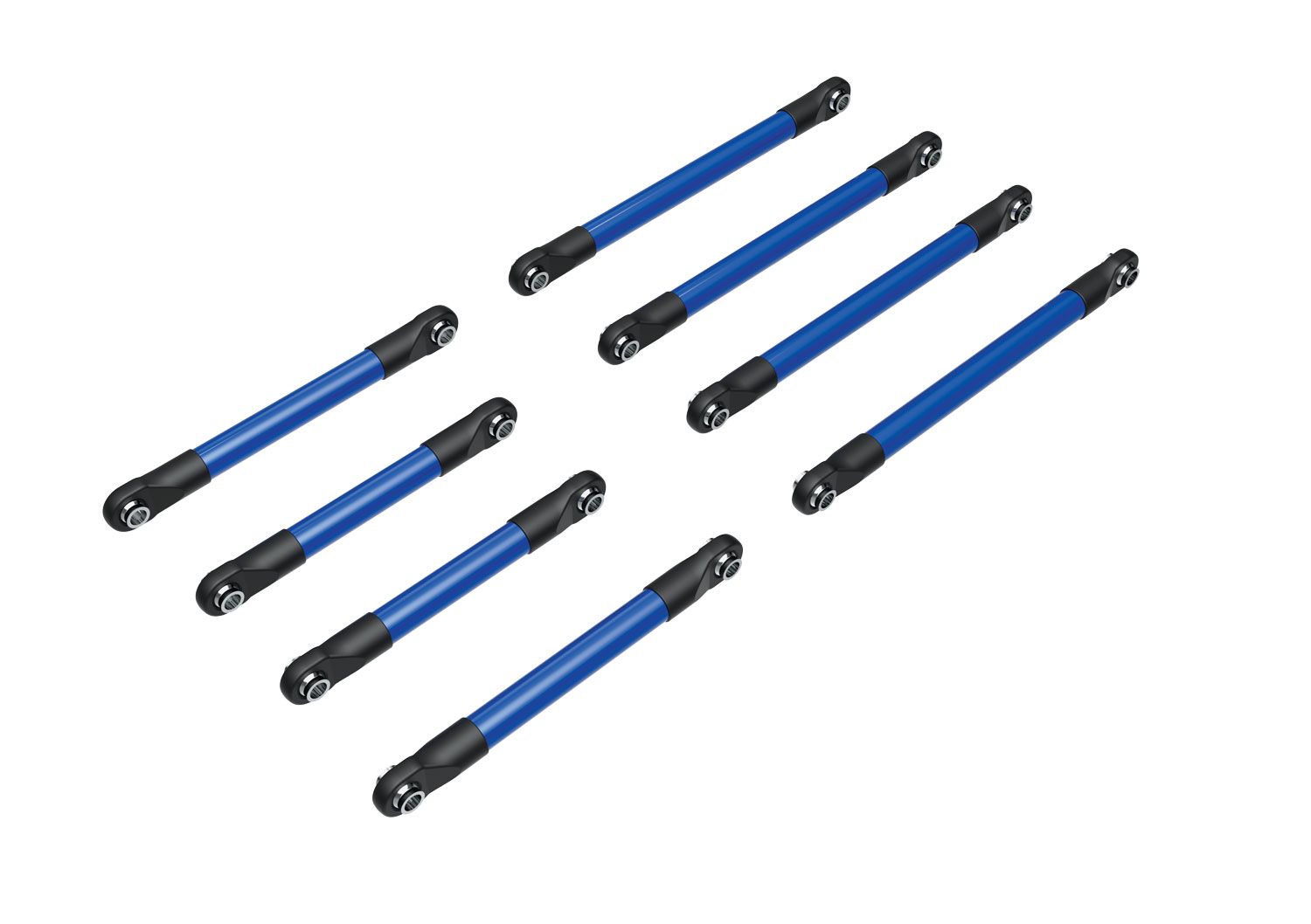 TRAXXAS 9749-BLUE Suspension link set, 6061-T6 aluminum (blue-anodized) (includes 5x53mm front lower links (2), 5x46mm front upper links (2), 5x68mm rear lower or upper links (4))