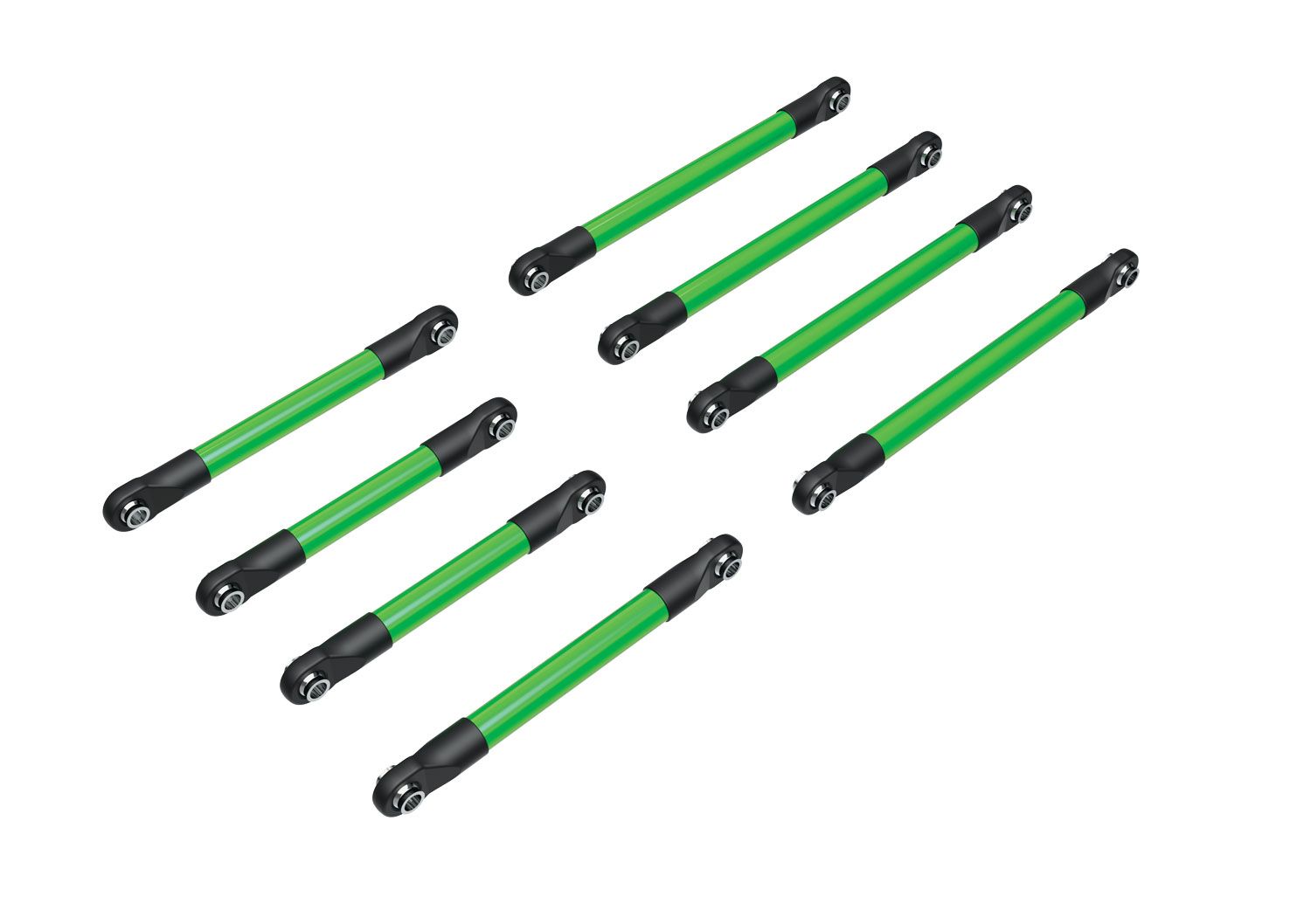 TRAXXAS 9749-GRN Suspension link set, 6061-T6 aluminum (green-anodized) (includes 5x53mm front lower links (2), 5x46mm front upper links (2), 5x68mm rear lower or upper links (4))