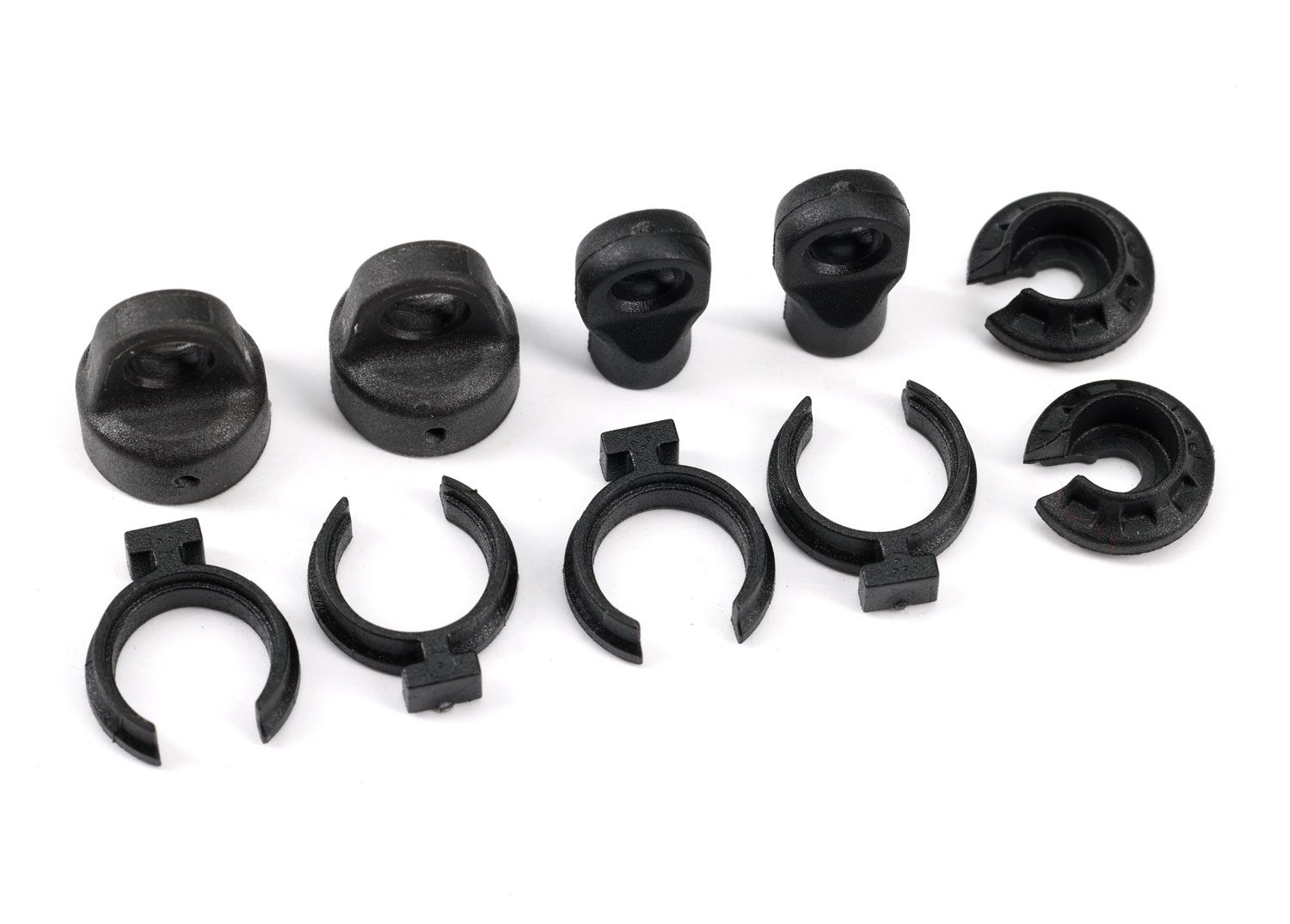TRAXXAS 9762A Shock cap (2)/ spring perch (2)/ rod end (2)/ spring preload spacer (4)