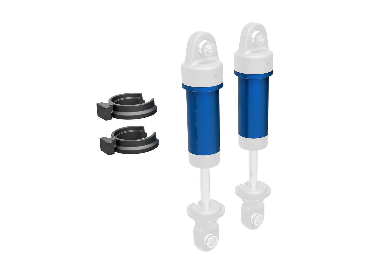 TRAXXAS 9763-BLUE Body, GTM shock, 6061-T6 aluminum (blue-anodized) (includes spring pre-load spacers) (2)