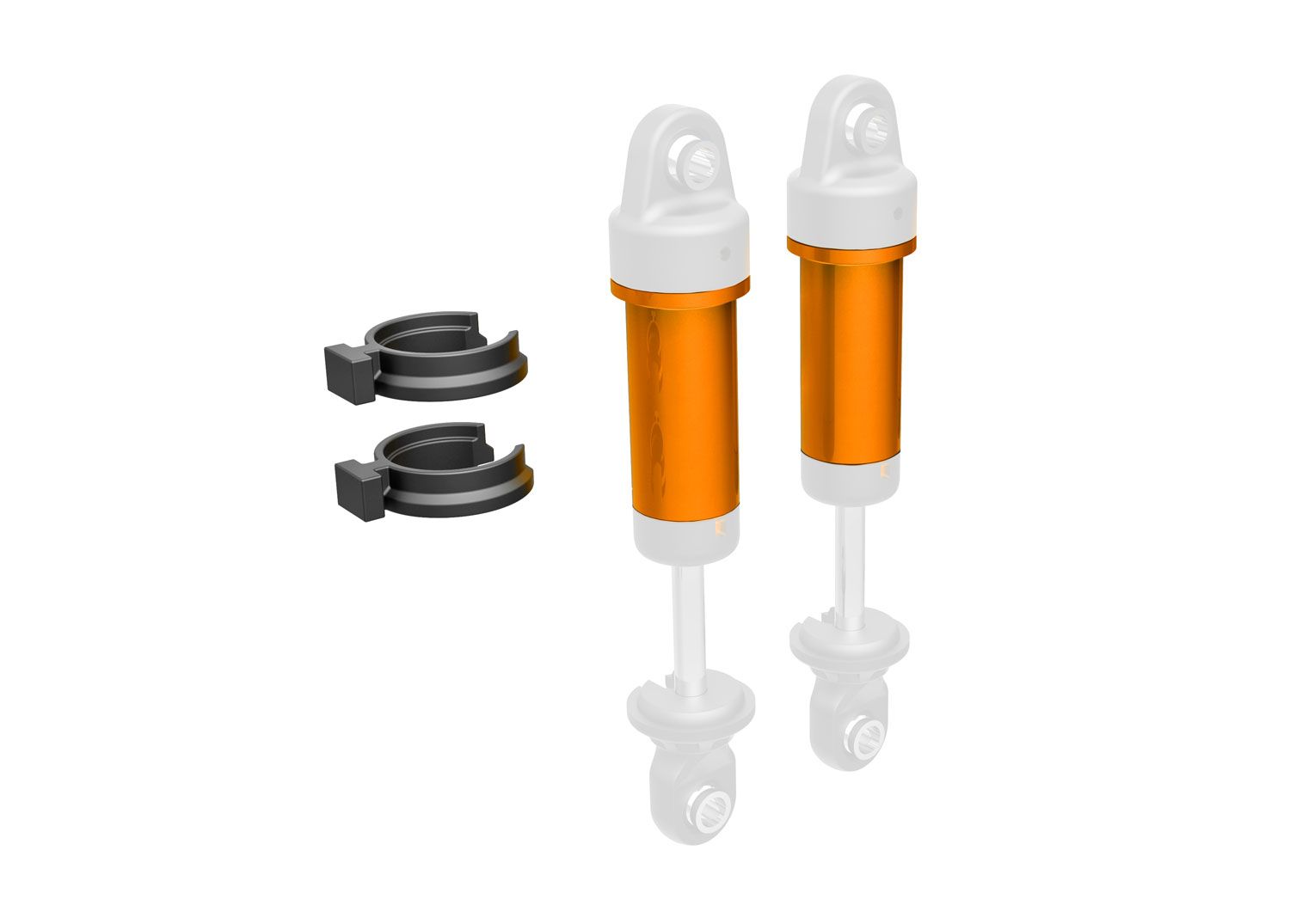TRAXXAS 9763-ORNG Body, GTM shock, 6061-T6 aluminum (orange-anodized) (includes spring pre-load spacers) (2)