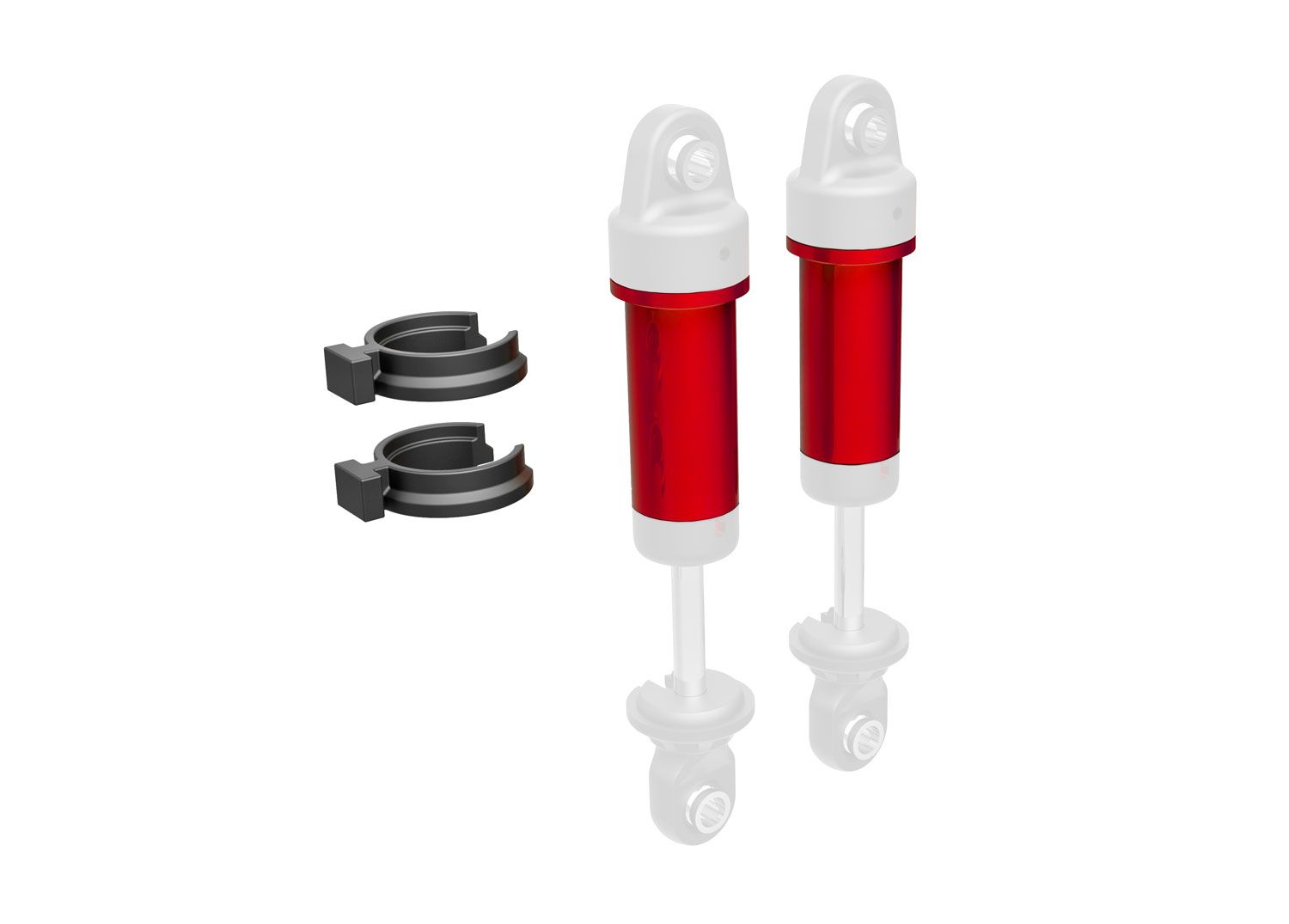 TRAXXAS 9763-RED Body, GTM shock, 6061-T6 aluminum (red-anodized) (includes spring pre-load spacers) (2)