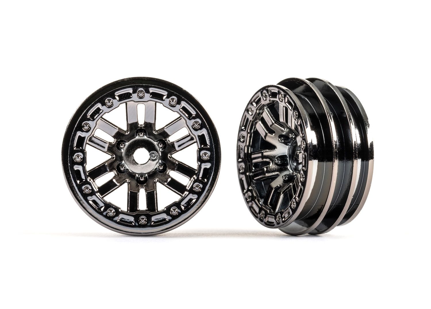 TRAXXAS 9768-BLKCR Wheels, 1.0" (black chrome) (2)