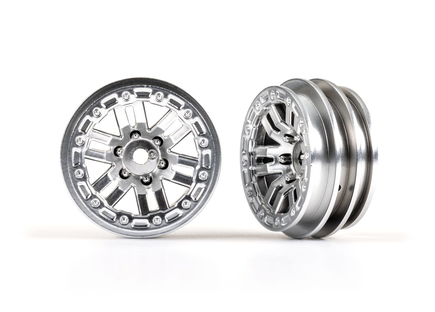 TRAXXAS 9768-SATIN Wheels, 1.0" (satin chrome) (2)