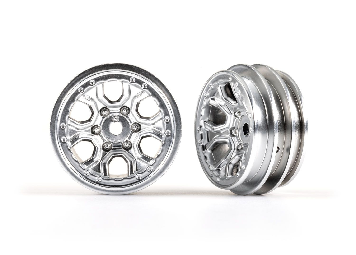 TRAXXAS 9770-SATIN Wheels, 1.0" (satin chrome) (2)