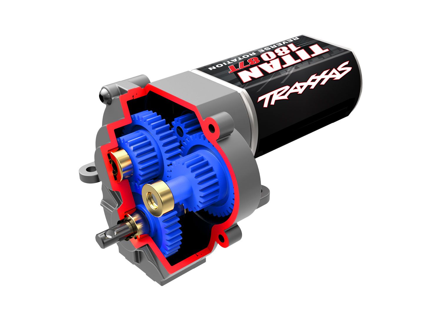 TRAXXAS 9791X Transmission, complete (speed gearing) (9.7:1 reduction ratio) (includes Titan® 87T motor)
